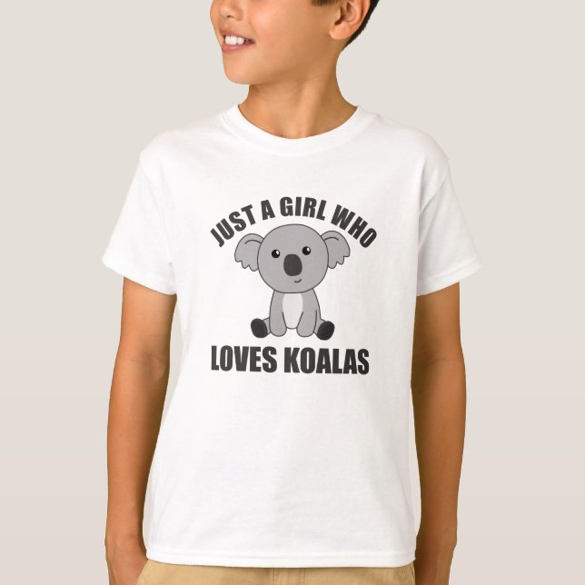 Bara en flicka som Kärlek Koalas - Cute Koala T Shirt (Framsida)