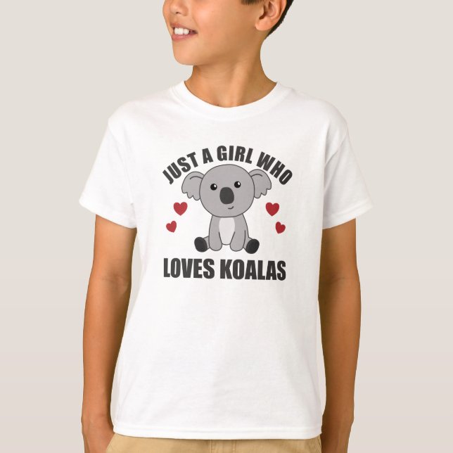 Bara en flicka som Kärlek Koalas - Cute Koala T Shirt (Framsida)