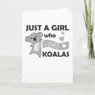 Bara en flicka som Kärlek Koalas Koala Bear Kort