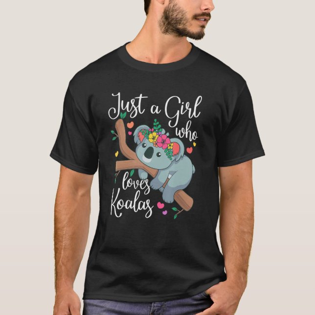 Bara en flicka som Kärlek Koalas Koala Bear Outfit T Shirt (Framsida)