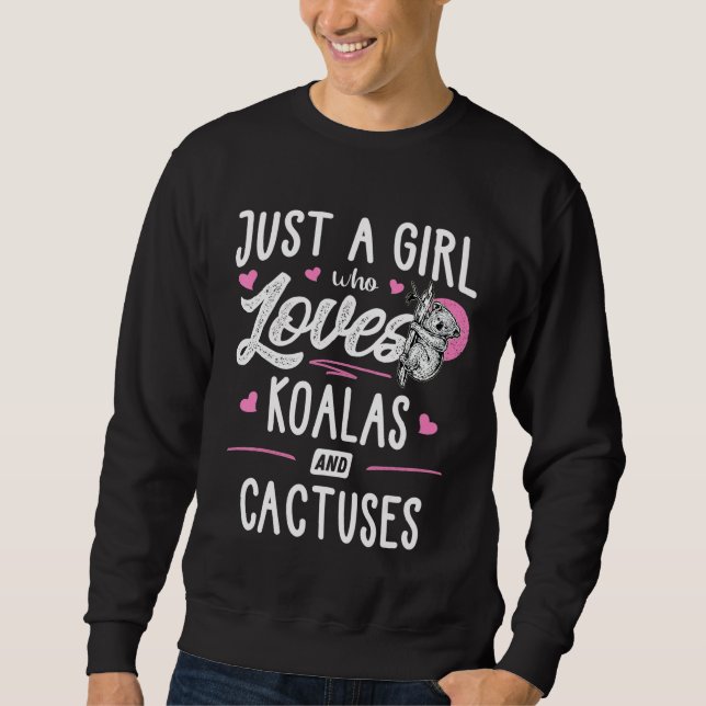 Bara en flicka som Kärlek Koalas och caktusar kvin Lång Ärmad Tröja (Framsida)