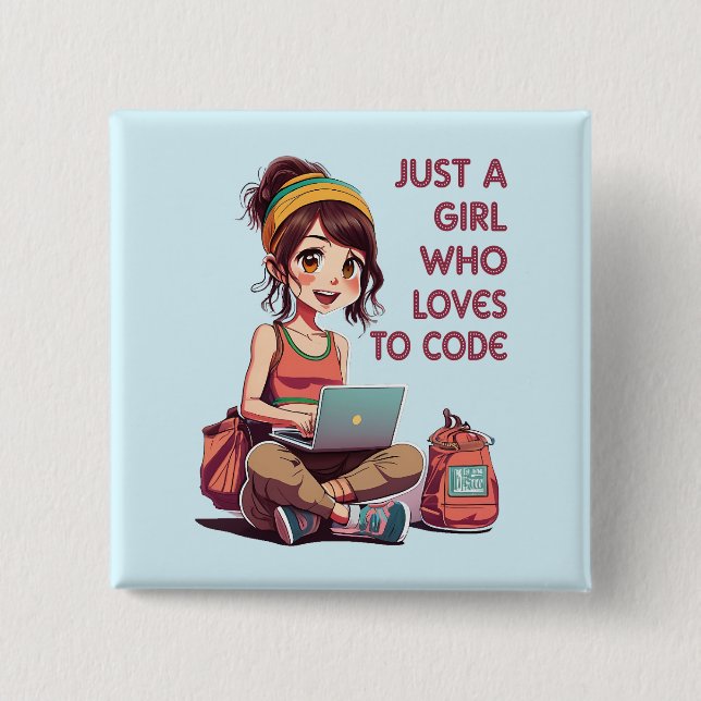 Bara en flicka som Kärlek Koding Knapp (Framsida)