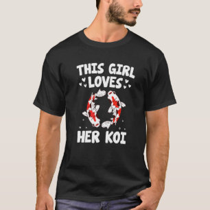 Bara en flicka som Kärlek Koi fiskar japansk koi f T Shirt