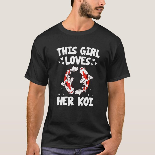 Bara en flicka som Kärlek Koi fiskar japansk koi f T Shirt (Framsida)