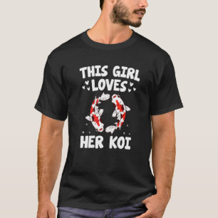 Bara en flicka som Kärlek Koi fiskar japansk koi f T Shirt
