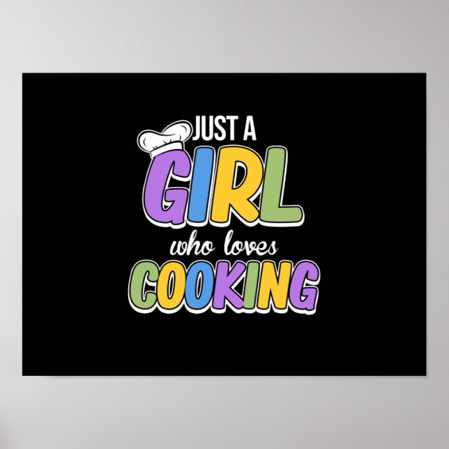 Bara en flicka som Kärlek kokar Cook Chef Kitchen Poster (Framsidan)