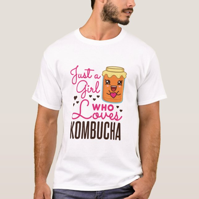 Bara en flicka som Kärlek Kombucha Tea Kawaii T Shirt (Framsida)