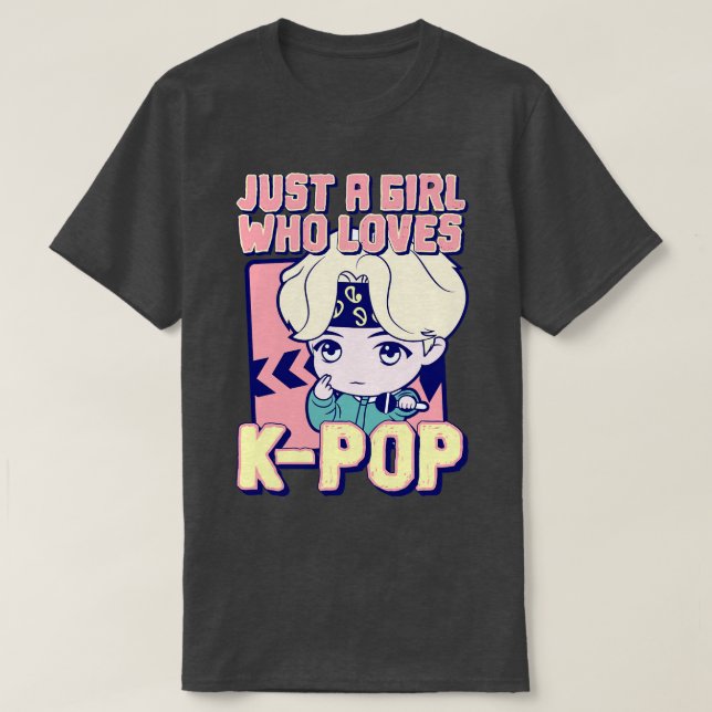Bara en flicka som Kärlek KPOP T Shirt (Design framsida)