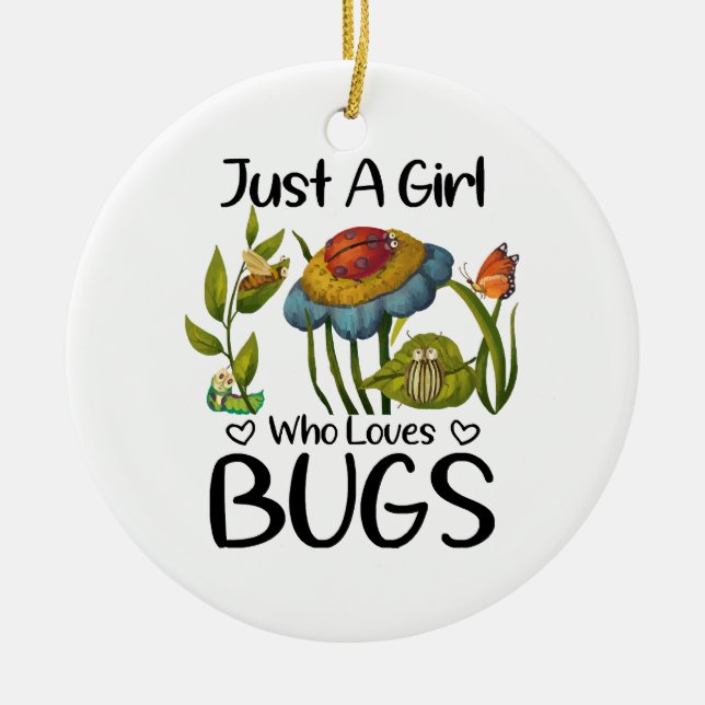 Bara en flicka som kärlek kryp julgransprydnad keramik (Framsidan)