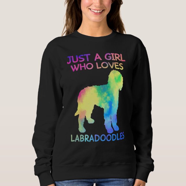 Bara en flicka som Kärlek Labradoodles Hund T Shirt (Framsida)