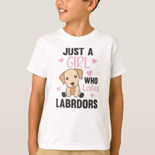Bara en flicka som Kärlek Labrador Hundar Cute Ani T Shirt