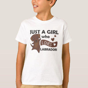 Bara en flicka som Kärlek Labrador Hundar Cute Ani T Shirt