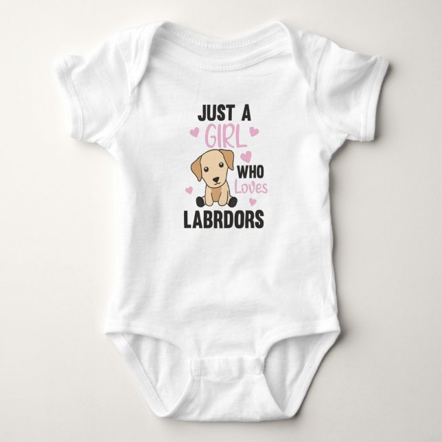 Bara en flicka som Kärlek Labrador Hundar Cute Ani T Shirt (Framsida)