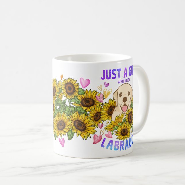 Bara en flicka som Kärlek Labrador Retriever Hund  Kaffemugg (Framsida höger)