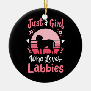 Bara en flicka som Kärlek Labrador Retriever Julgransprydnad Keramik