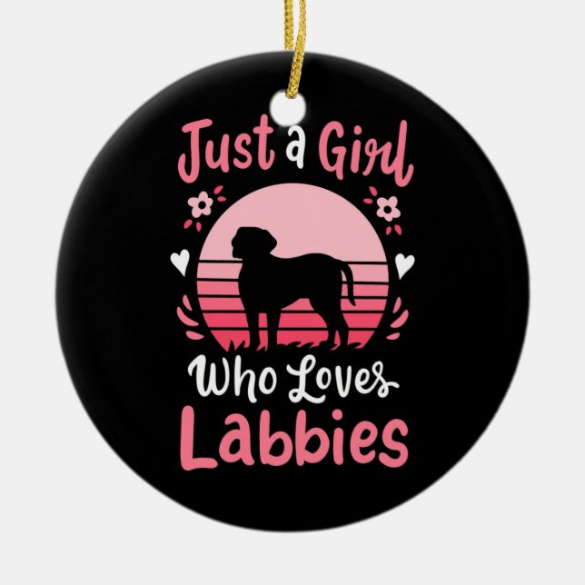 Bara en flicka som Kärlek Labrador Retriever Julgransprydnad Keramik (Framsidan)