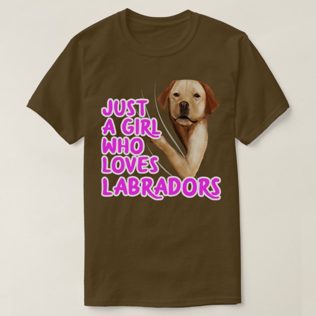 Bara en flicka som Kärlek Labradors T Shirt (Design framsida)