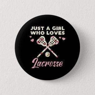 Bara en flicka som Kärlek Lacrosse Lax Player Goal Knapp