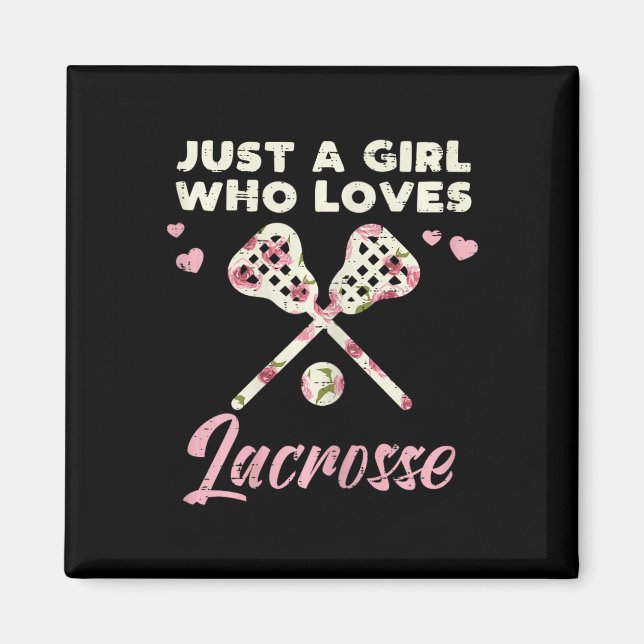 Bara en flicka som Kärlek Lacrosse Lax Player Goal Magnet (Framsidan)