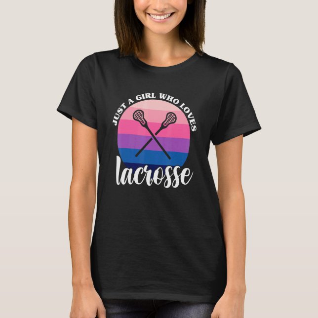 Bara en flicka som Kärlek Lacrosse Lax Player Wome T Shirt (Framsida)