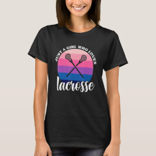 Bara en flicka som Kärlek Lacrosse Lax Player Wome T Shirt