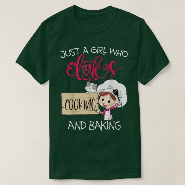 Bara en flicka som Kärlek lagar mat och bantar T Shirt (Design framsida)