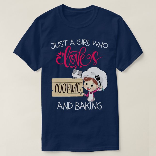 Bara en flicka som Kärlek lagar mat och bantar T Shirt (Design framsida)