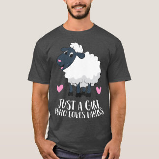 Bara en flicka som Kärlek Lambs Cute Sheep Girl T Shirt