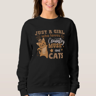 Bara en flicka som Kärlek Land musik och katter T Shirt