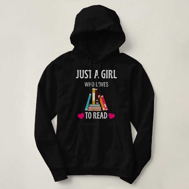 Bara en flicka som Kärlek läser Shirt Cute Bok Mas T (Design framsida)