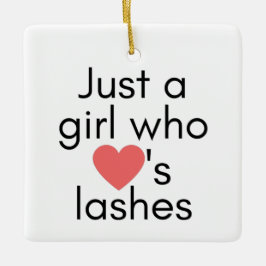 Bara en flicka som kärlek lash julgransprydnad keramik