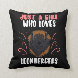 Bara en flicka som Kärlek Leonberger Hund Gift Kudde