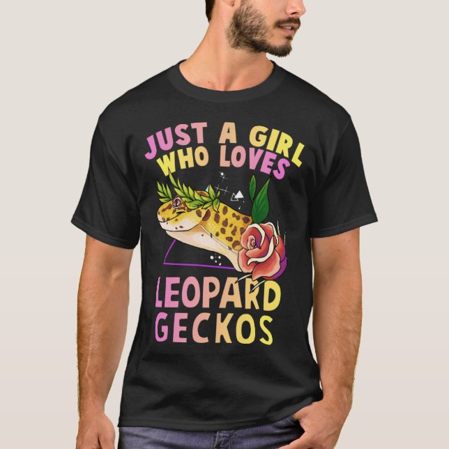 Bara en flicka som Kärlek leopard Geckos Lizard R T Shirt (Framsida)