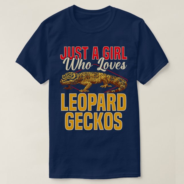 Bara en flicka som Kärlek Leopard Geckos T Shirt (Design framsida)