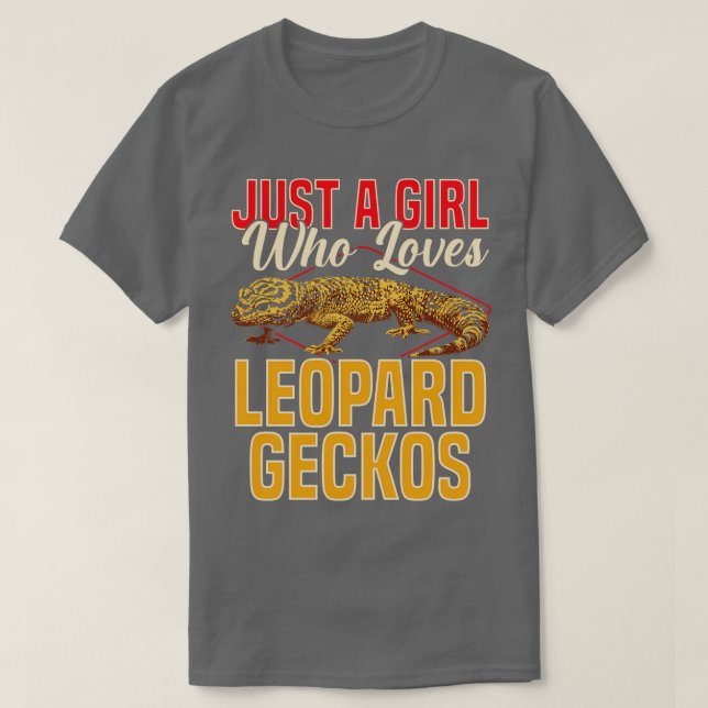 Bara en flicka som Kärlek Leopard Geckos T Shirt (Design framsida)