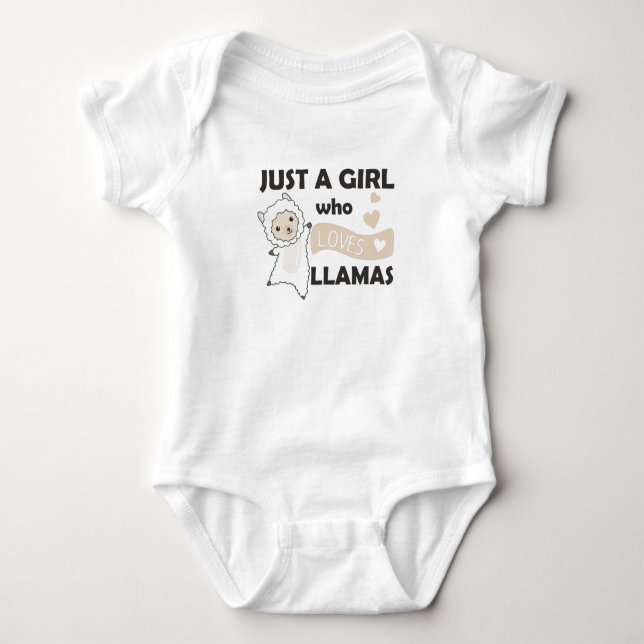 Bara en flicka som Kärlek Llamas Cute Animals T Shirt (Framsida)