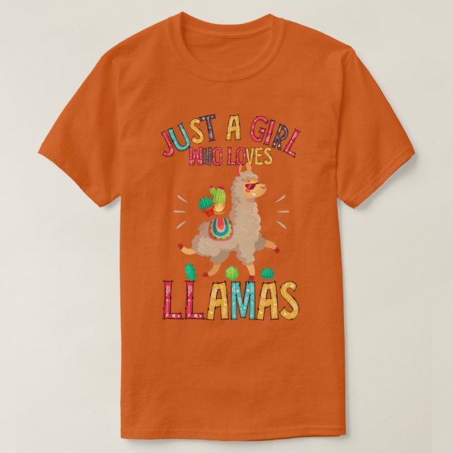 Bara en flicka som Kärlek Llamas Cute Llamas prese T Shirt (Design framsida)