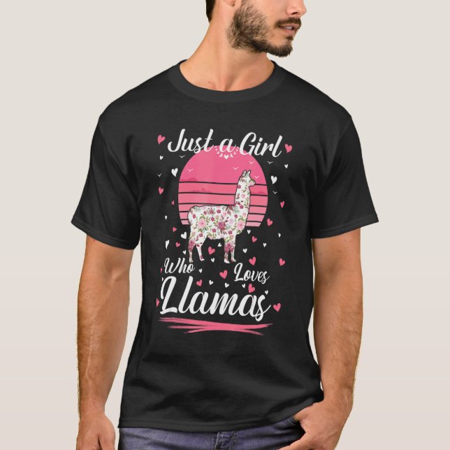 Bara en flicka som Kärlek Llamas för kvinnliga fli T Shirt (Framsida)