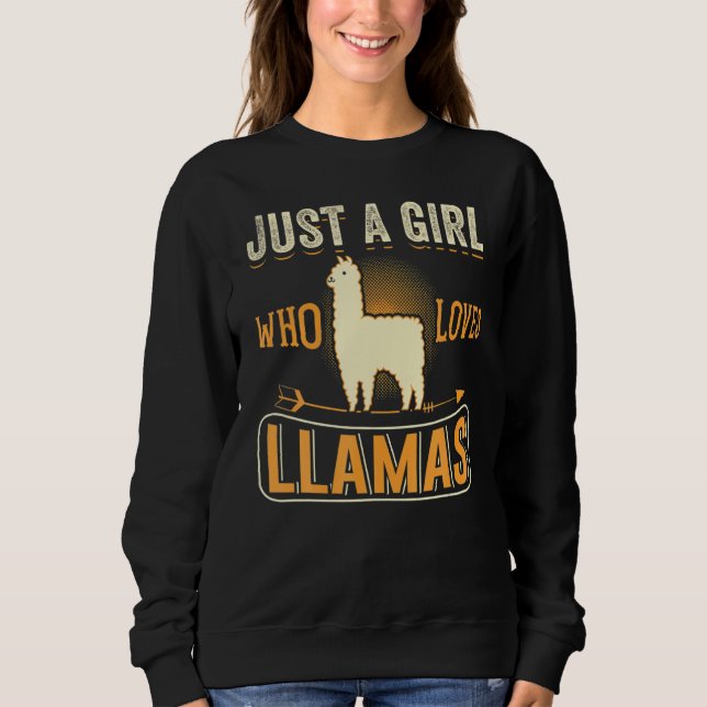 Bara en flicka som Kärlek Llamas Funny Llama T Shirt (Framsida)
