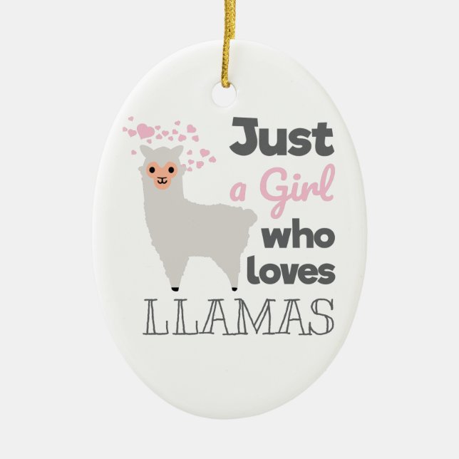 Bara en flicka som Kärlek Llamas Julgransprydnad Keramik (Framsidan)