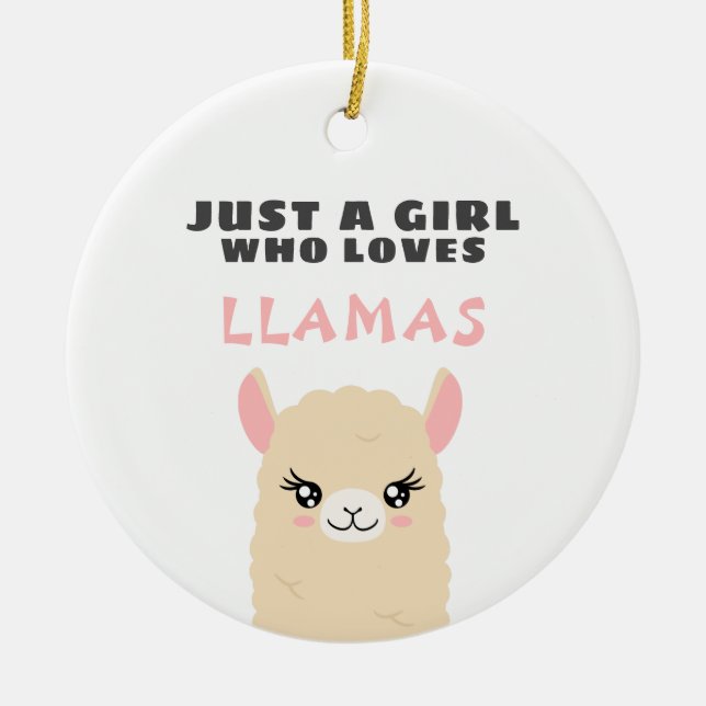 Bara en flicka som kärlek Llamas Julgransprydnad Keramik (Framsidan)