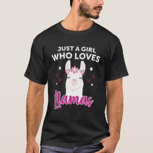 Bara en flicka som Kärlek Llamas Llama Heart Alpac T Shirt