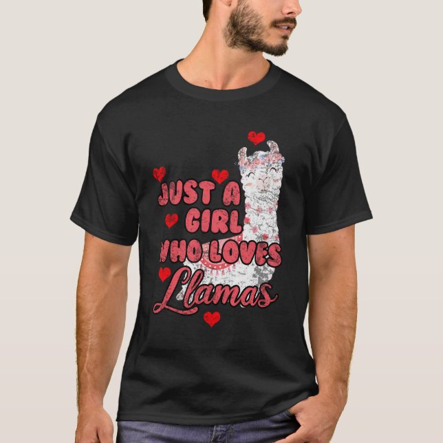 Bara en flicka som Kärlek Llamas T Shirt (Framsida)