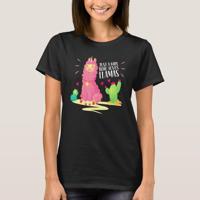 Bara en flicka som Kärlek Llamas T Shirt (Framsida)