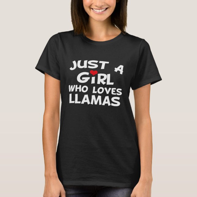 Bara en flicka som Kärlek Llamas T Shirt (Framsida)