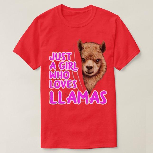 Bara en flicka som Kärlek Llamas T Shirt (Design framsida)