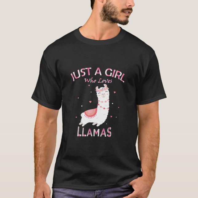 Bara en flicka som Kärlek Llamas T-Shirt Gift för  (Framsida)