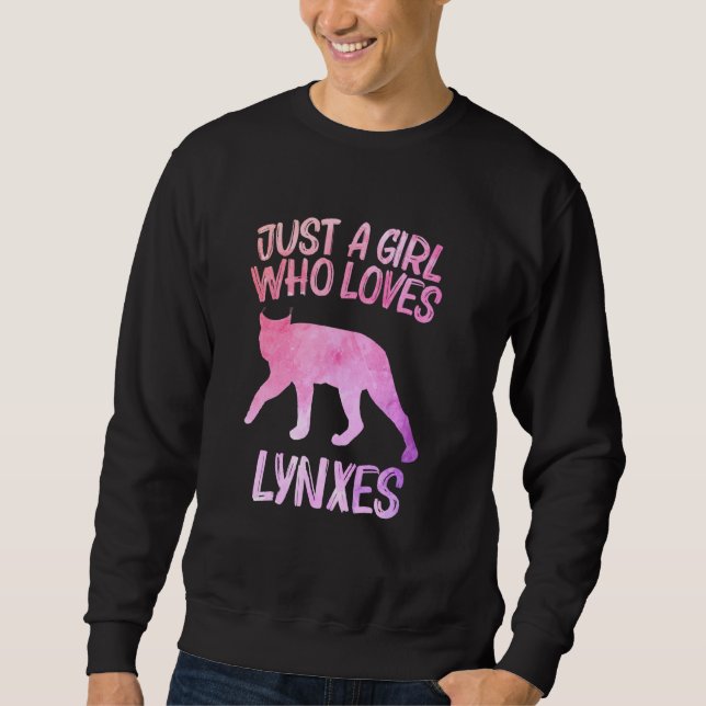 Bara en flicka som Kärlek Lynxes för kvinnor Bobca Lång Ärmad Tröja (Framsida)