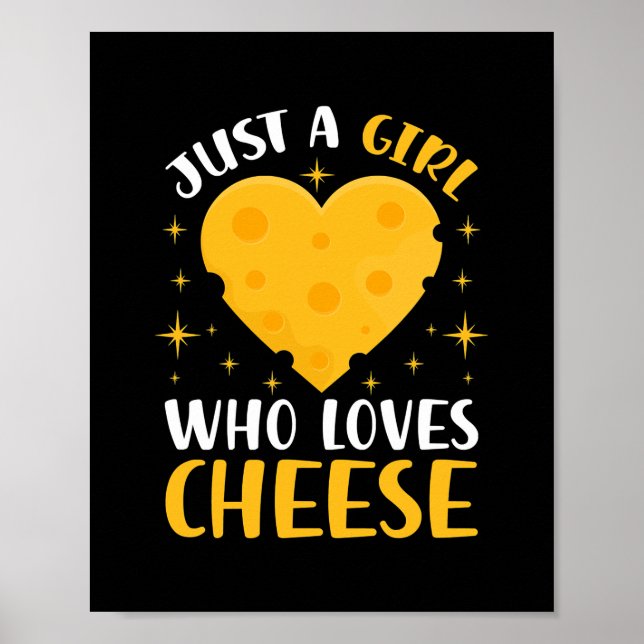 Bara en flicka som Kärlek Mac Cheese Funny Food Pu Poster (Framsidan)