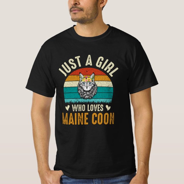 Bara en flicka som Kärlek Maine Coon T Shirt (Framsida)